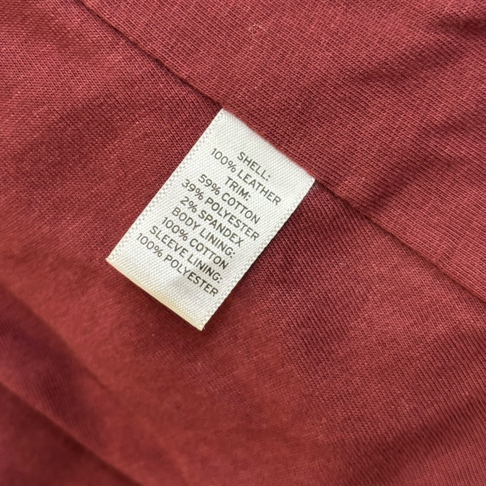 Hinge Leather Peplum Jacket in Deep Maroon Sz Medium - Picture 5 of 15